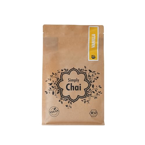 Simply Chai Vanilla | Bio Vegan Lactosefrei Fair Trade 1kg Groß-Packung | Chai Pulver für einen leckeren Chai Tee
