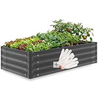 tectake bac potager métal gris 120 x 60 x 30 cm