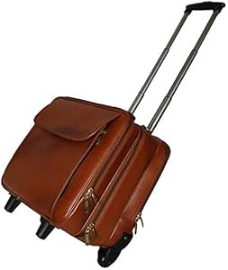 RICHSIGN Skórzana Torba na Laptopa na Kółkach