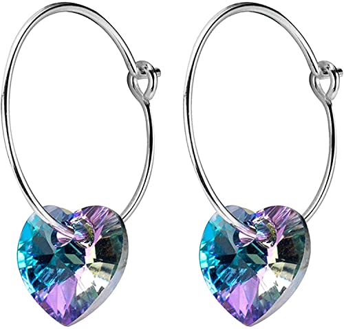 Boucles d'oreilles cristal cœur dégradé pour mariage et fête