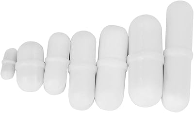 Restokki 7Pcs Type-B Magnetic Stir Bar, PTFE Stir Bar, Laboratory Magnetic Stir Bar, White Color Mixer Stirrer Bar for Magnetic Mixer