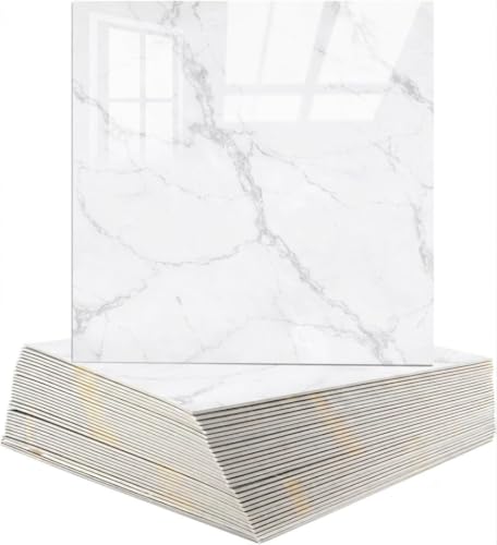 Image of WALLVEAR PE Foam Marble Wall Panel Sheet | Self Adhesive DIY Wall Covering (57, White)