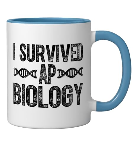 Taza cerámica I Survived AP Biology 11 oz azul/blanco miniatura 2
