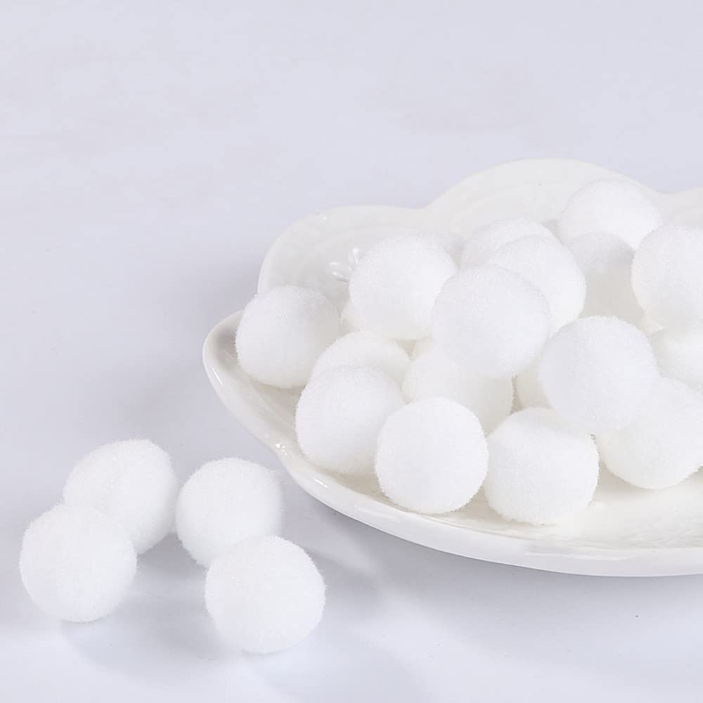 100Pcs Pom-Poms Ball Fluffy Assorted Pom Poms Balls for DIY Creative Crafts Decorations (3cm-White)