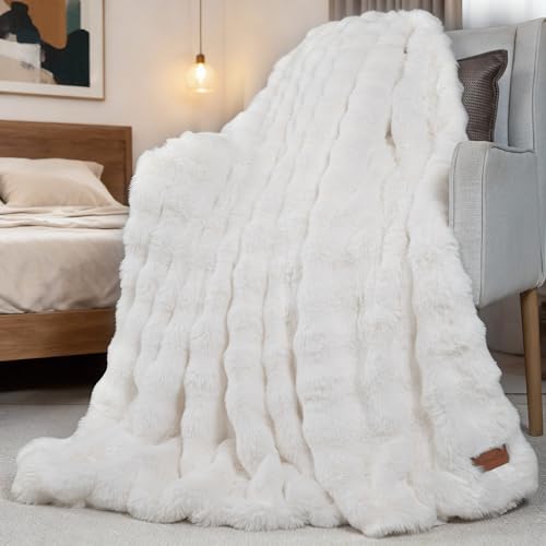 SpottedCozy Luxury Bubble Throw Blanket for Couch, Ultra Soft Faux Fur - image 1
