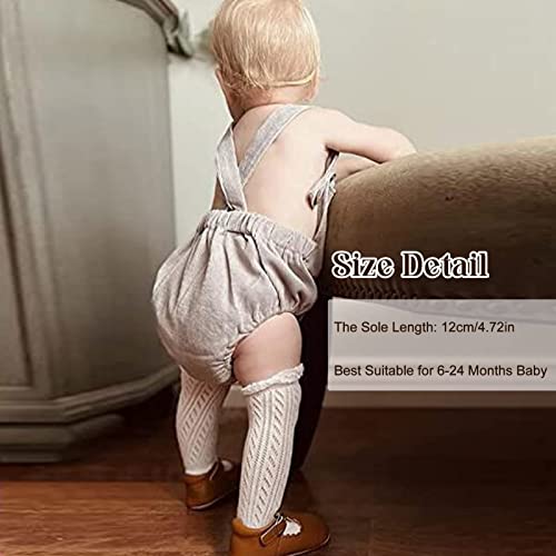 ACTLATI 3 Pairs Baby Girls Boys Knee High Socks Cotton Newborn Knit Stockings for 0-24 Months Infants Toddlers - Image 4