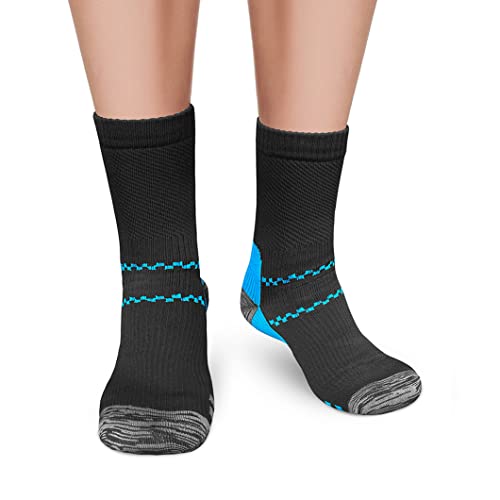 Charmking 6 Pairs Crew Compression Socks For Women & Men Circulation 15-20 Mmhg Is Best Athletic For Running, Flight Travel, Support, Cycling, Pregnant - Boost Performance (S/M, Black Multicolor) #TOP1
