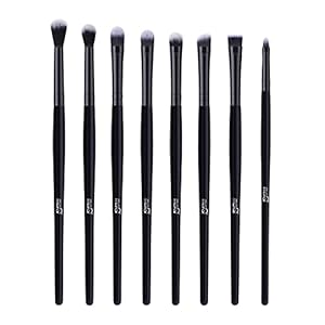 MSQ 8pcs Eyeshadow Brushes Eye Makeup Brush Set for Concealer Eyeliner Eyelash Eyebrow Blending Contour Black