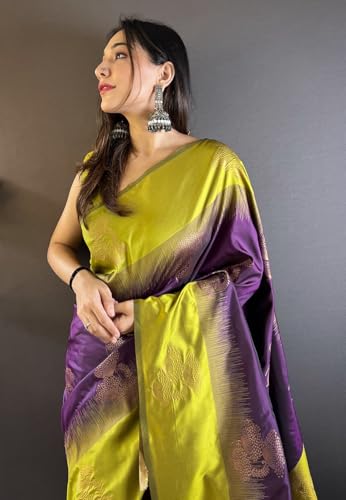 Image of SGF11- Women's Kanjivaram Woven Soft Silk Saree With Blouse Piece