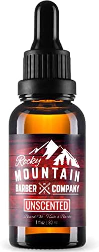 Men’s Unscented Beard Oil Made in Canada Featuring Grapeseed Oil, Coconut Oil, Argan Oil and No Added Scent By Rocky Mountain Barber Company