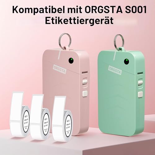 ORGSTA Etiketten Selbstklebend Klebeetiketten Aufkleber Beschriften Beschriftungsetiketten Selbstklebende Sticker Labels 12x40 mm 160 pcs/rolle 3 Rollen für S001