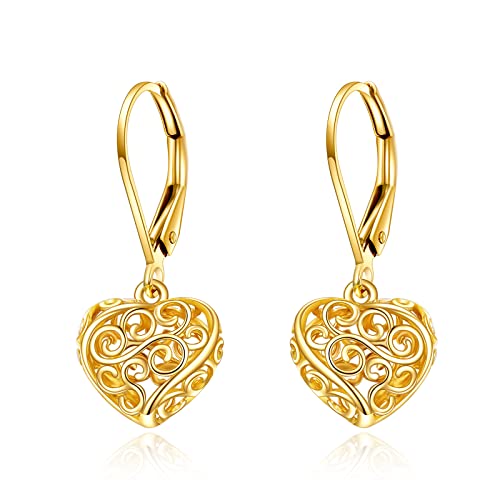Boucles d'oreilles or massif 14 carats KECHO pendantes élégantes pour femme