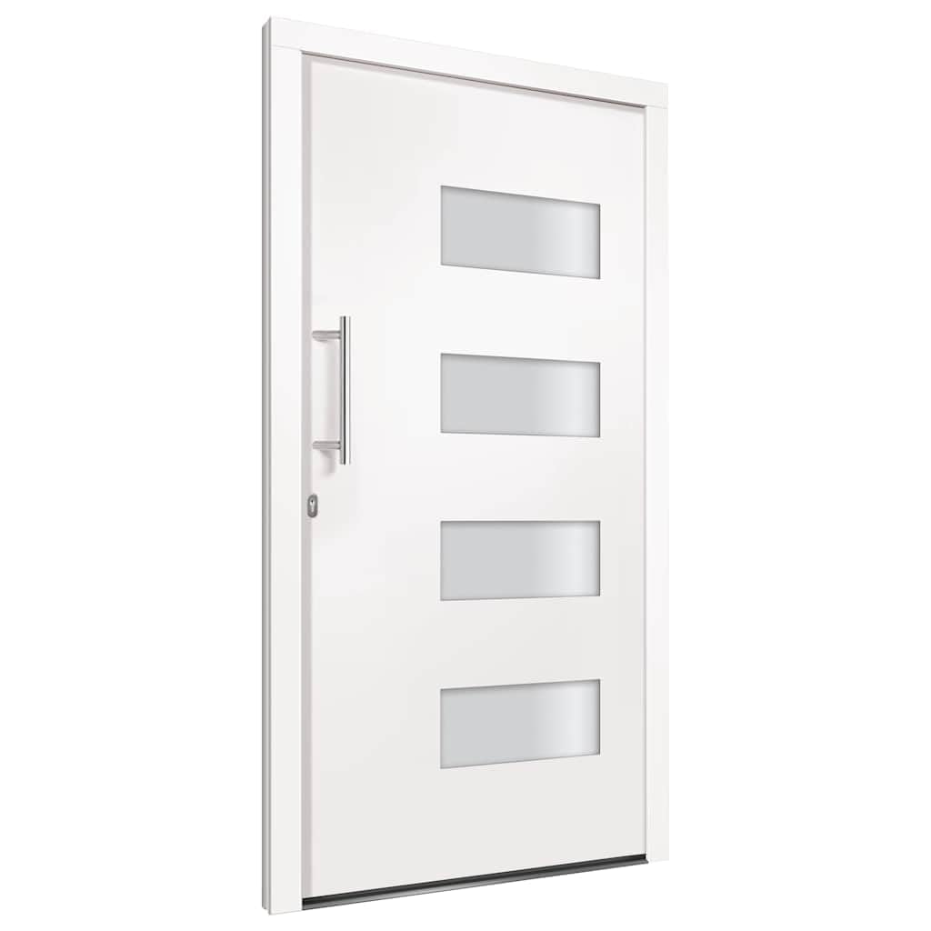 Drzwi wejściowe aluminium PCW białe 110 x 210 cm