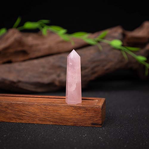 Luckeeper Healing Crystal Wands | 2" Rose Quartz Crystal Points 6 Faceted Reiki Chakra Meditation Therapy 4 Pcs #TOP6
