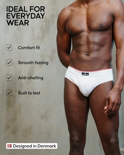 DANISH ENDURANCE Men’s Cotton Briefs, Tag-Free, Comfortable Waistband, 6-Pack3