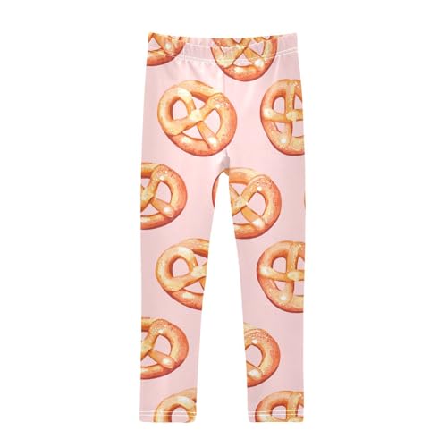 Cute Pretzel Girls Leggings,Workout Leggings for Girls Toddler Athletic Legging Size for 3-10T