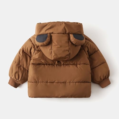 EnJoCho Boys Winter Solid Color Hooded Thickened Warm Cotton Jacket Cotton Jacket 12 Month Girls Jacket2