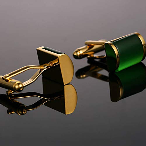 HEALLILY 2 stuks manchetknopen voor mannen groen opaalhemd klinknagels manchetknopen voor mannen bruiloft winkel elegante geschenken - Image 9