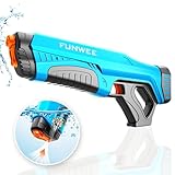 Funwee Electric Water Guns for Adults & Kids, Automatic Water Reload & Shooting Over 250 Blasts Water Blaster Squirt Guns Up to 32 FT Long Range, Summer Beach Pool Backyard Outdoor Toys (Bright Blue)
