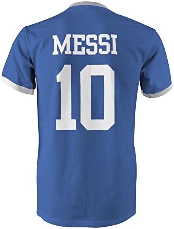 Lionel Messi 10 Argentina Country Ringer T-Shirt Royal/White - Large