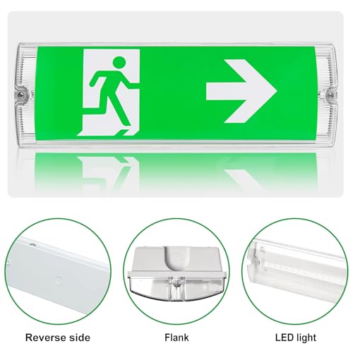 Bloc autonome d'éclairage de secours LED IP65 permanent avec batterie 3H - 3