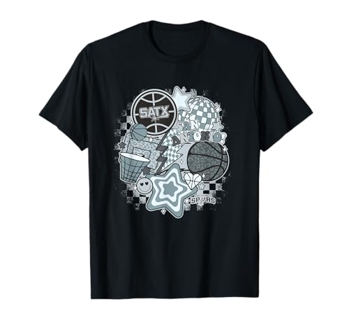 NBA San Antonio Spurs Psychedelic Basketball Collage T-Shirt