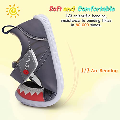 Qfh Boys And Girls Breathable Lightweight Fashion Casual Sports Walking Shoes Running Sneakers Shark Navy 9.5-10 Toddler #TOP4