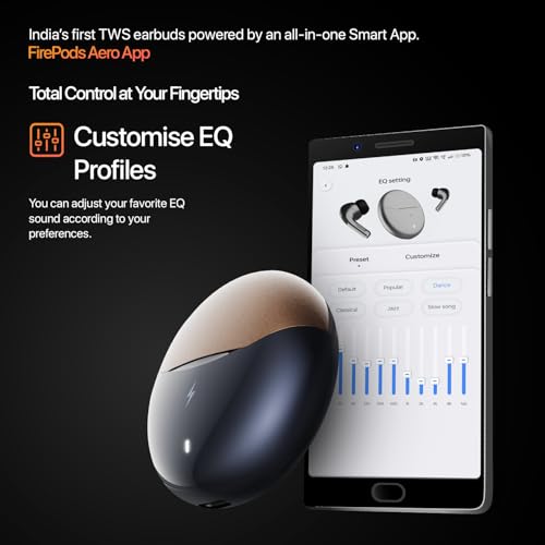 Image of Fire-Boltt Aero TWS Earbuds Custom EQ, Wireless Bluetooth 5.4, Music & App Support, 50H Playtime, Fast Charging Case, 50ms Low Latency for Gaming, Touch Controls, IPX4 Waterproof, Clear Calls - E Blue