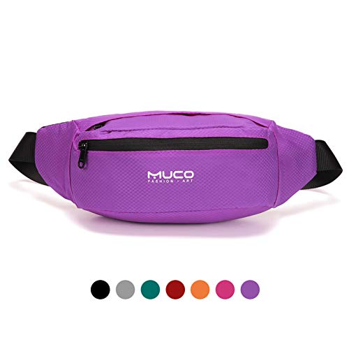 MUCO Sacs Bananes Femme et Homme Sac Sacoche Banane Ville De Sécurité Sac Banane de Sport Voyage Randonnée Étanche Fanny Pack Léger