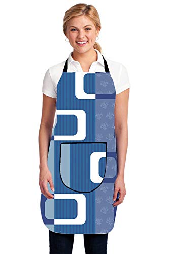 YUKU PVC Plastic Printed Laminated Non Wooven Waterproof Kitchen Apron with Front Pocket (Pack of 2)