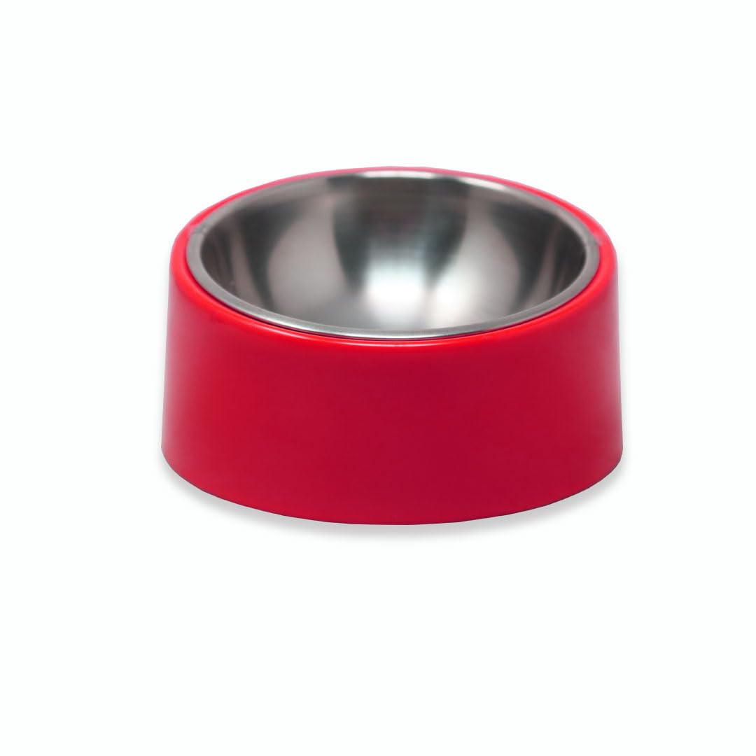See full amazon price history chart for Plusmate Tilted Angle Dog Bowl, 15° Slanted Stainless Steel and Melamine Feeding Bowl for Flat Faced Dogs & Cats with Rubber Antiskid Base (Red, Small-475ml) Plusmate Tilted Angle Dog Bowl, 15° Slanted Stainless Steel and Melamine Feeding Bowl for Flat Faced Dogs & Cats with Rubber Antiskid Base (Red, Small-475ml) (B0D9D724VW) Amazon Price History, Amazon Price Tracker
