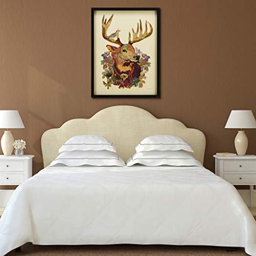 Empire Art Direct Mr. Deer Dimensional Collage Handmade By Alex Zeng Framed Graphic Wall Art Ready To Hang, 25" X 33" #TOP4