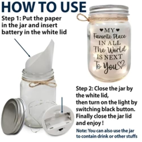 Forever & Always Personalized Mason Jar Light – Unique Wedding and Anniversary Gifts for Couples 2024, Custom Love Keepsake for Him and Her, Romantic Home Decor for Newlyweds - Image 6