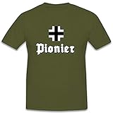 Design/Druck aus Deutschland Pionier Balkenkreuz Variante 1 Wh Wk Deutschland Militär - T Shirt #7858, Größe:XXL, Farbe:Oliv
