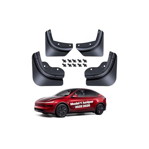 Image of 4PCS All Weather Mud Flaps for Tesla Model Y Juniper 2025-2027 Accessories Splash Guards Fenders No Drilling No Tape Mudflaps Protector Model Y Mud Guards PP+TPE Material Enhanced Thicker Version