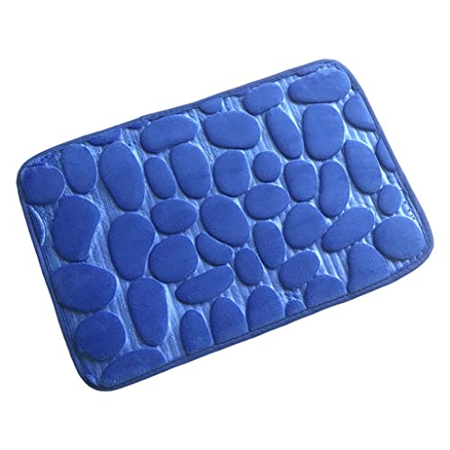 Image of Door Mat Anti-Slip Soft Area Rugs for Bathroom Balcony Laundry Room Decor 40x60cm Blue