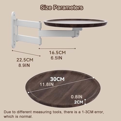 Table pliante murale gain de place et bureau rond bois flottant cuisine