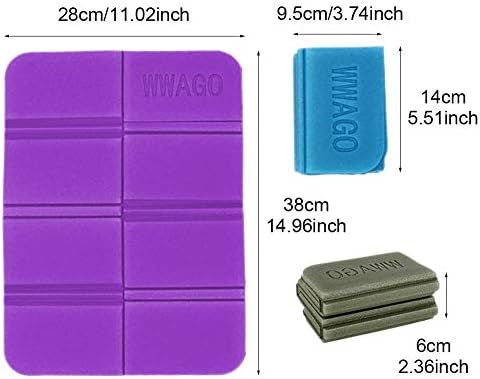 Zhongtou 3pcs Folding Sit Mat Camping Mat Foam Hiking Seat Pad Waterproof Outdoor XPE Light Foldable Insulated Sitting Mat for Walking Tourism Park Playground Picnic with Storage Bag