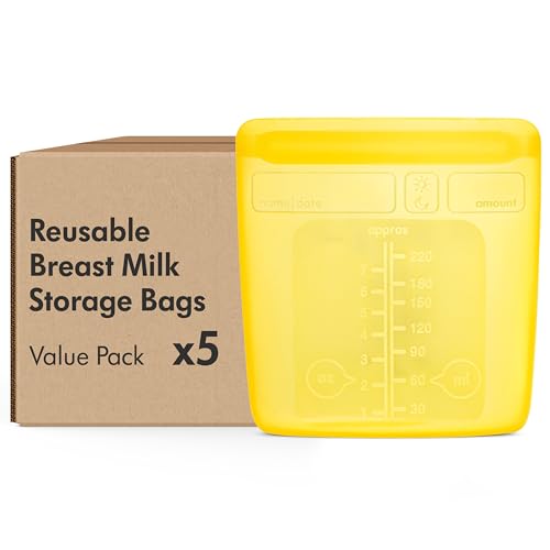 Image of Medela Reusable Silicone Breast Milk Storage Bags with Double-Seal Design, BPA Free, One-Piece, Fridge and Freezer Storable, 220 ml, 500 Uses