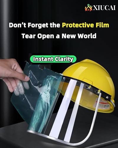 Casco de seguridad con soporte y careta protectora transparente 7