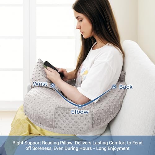 Coussin de lecture repose-bras en U compact avec poche pour jeu et tablette INFANZIA