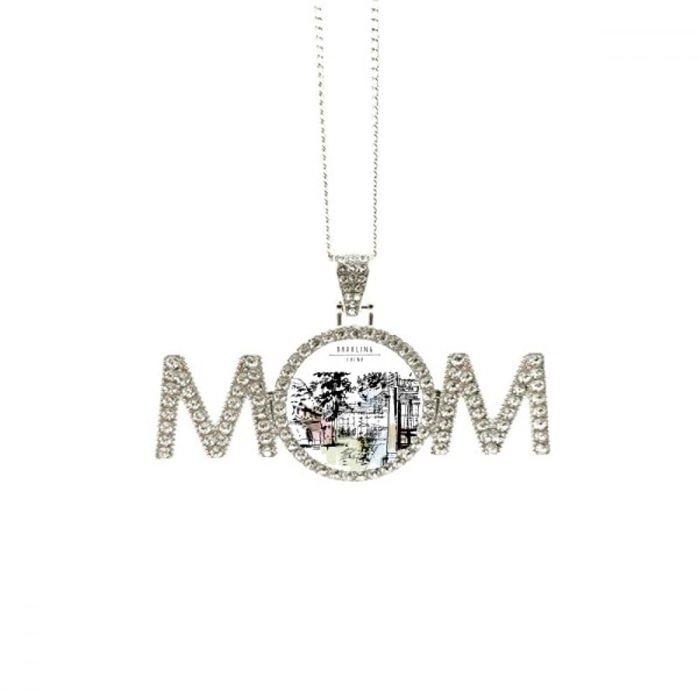 Collier Hidden Pavilion Chengdu Symbole d'Amour pour Maman Émouvante