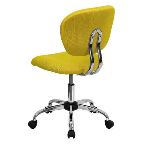 Flash Furniture Mid-Back Yellow Mesh Padded Swivel Task Office Chair With Chrome Base #TOP5