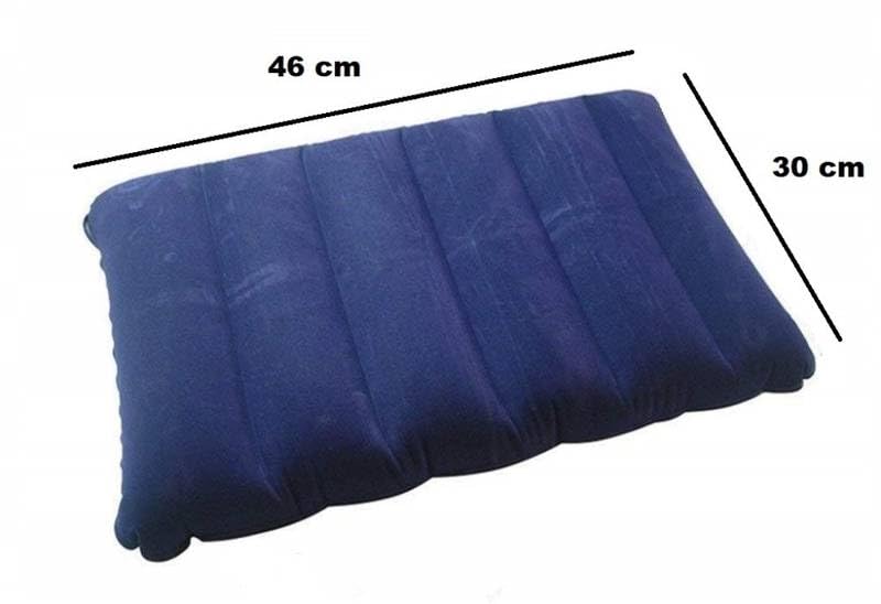 Image of Ultra-Soft Inflatable Travel Pillow, Navy Blue, Velvet, Compact Neck & Head Support for Flight, Car & Home (Piece-01)