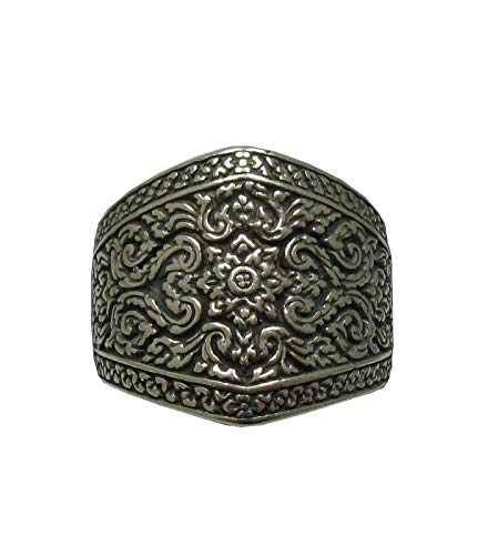 Bague en argent massif 925 labyrinthe floral à porter au quotidien avec élégance