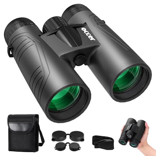 Occer 15x42 Binoculars for Adults High Powered - Large View HD Binoculars with Clear Low Light Vision - Lightweight Hunting Binoculars for Bird Watching Travel Cruise Hiking Sports - Black