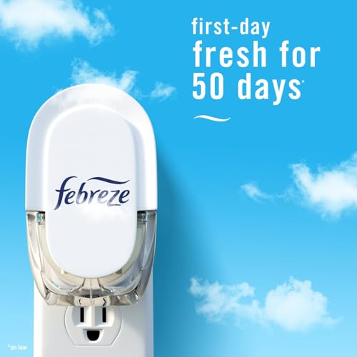 Image of Febreze Plug In Air Freshener, Odor-Fighting Scented Oil Refill, Air Fresheners for Home and Bathroom and Kitchen, Long Lasting for Strong Odors, Twilight Lavender Scent, 0.87oz Refills, 4 Count