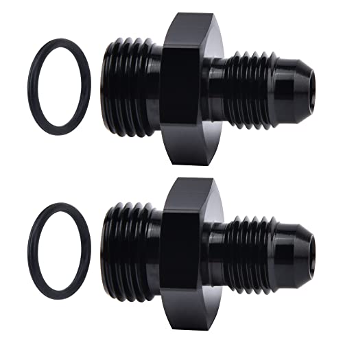 Image of EVIL ENERGY 4AN Flare to 6AN ORB Male Fuel Rail Adapter Fitting Black 2Pcs