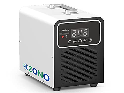 Generatore Ozono o3 portatile per sanificazione ambientale fino 100mq, con display, timer massimo 120 minuti, certificazione CE per casa, ufficio, bar, negozio