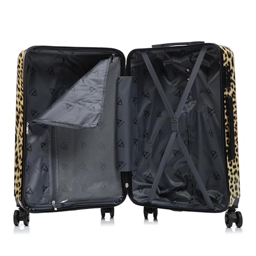 Image of InUSA Prints 26.82 inch Hardside Suitcase, 4-Wheeled Spinner, TSA Checkpoint Friendly, Cheetah Animal Print (IUAPC00M-CHE)